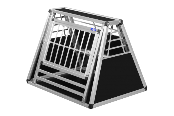 Transportbox N17 - 70x88x69cm mit Notausstieg, Aluminium Auto Hundebox Alu Hundetransportbox