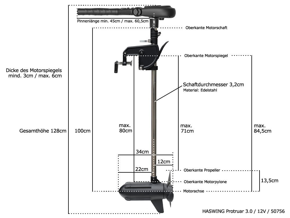 Haswing Protruar 1.0 S / 600W 12V / Brushless / Kurzschaft